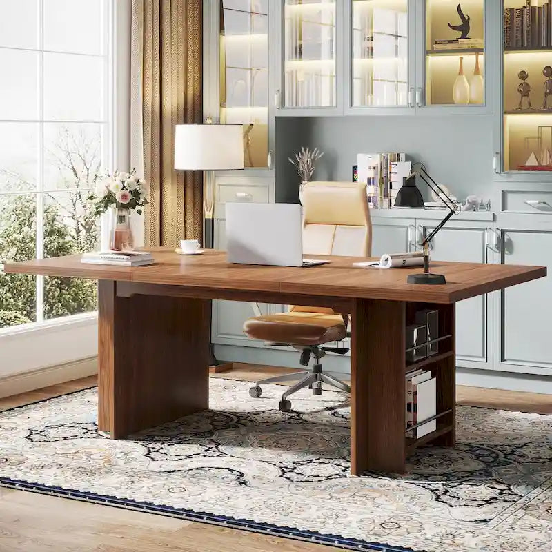 63-in Office Executive Desk, Large Computer Desk with Storage