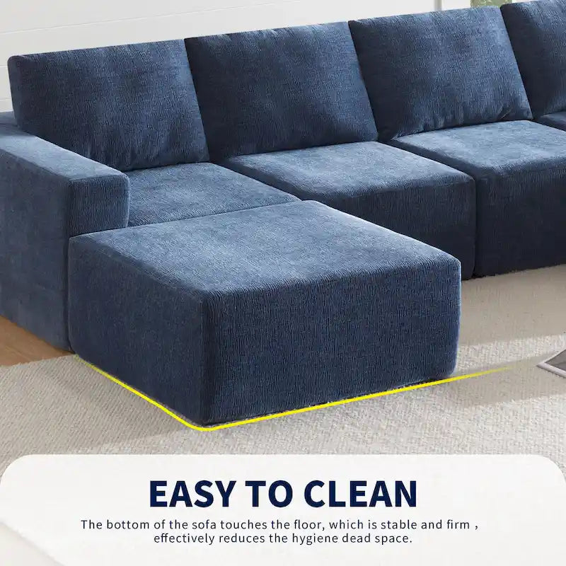 U-Shaped Full Foam Lounge Floor Couch Modular Sectional Sofa