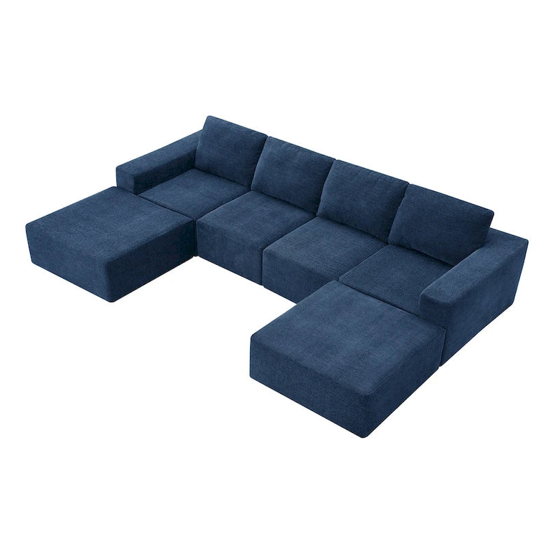 U-Shaped Full Foam Lounge Floor Couch Modular Sectional Sofa