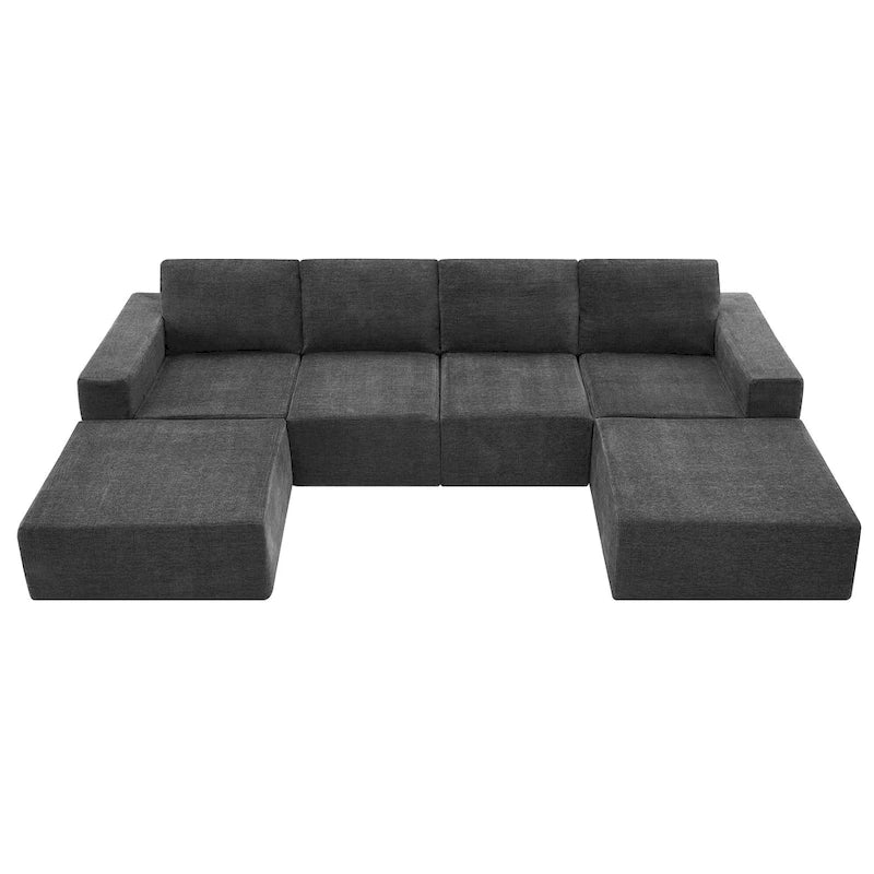 U-Shaped Full Foam Lounge Floor Couch Modular Sectional Sofa
