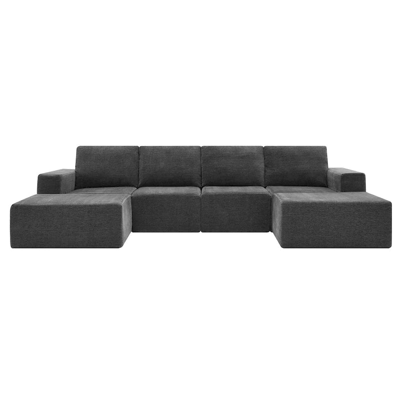 U-Shaped Full Foam Lounge Floor Couch Modular Sectional Sofa