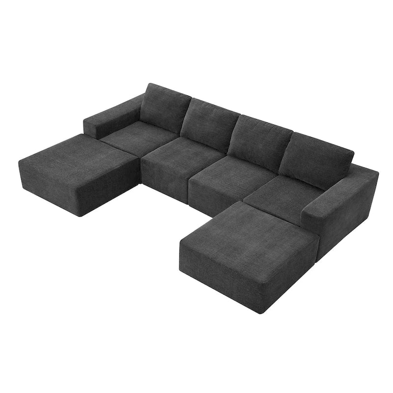 U-Shaped Full Foam Lounge Floor Couch Modular Sectional Sofa