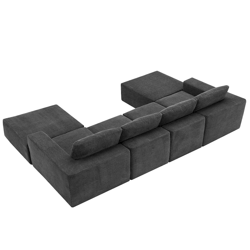 U-Shaped Full Foam Lounge Floor Couch Modular Sectional Sofa