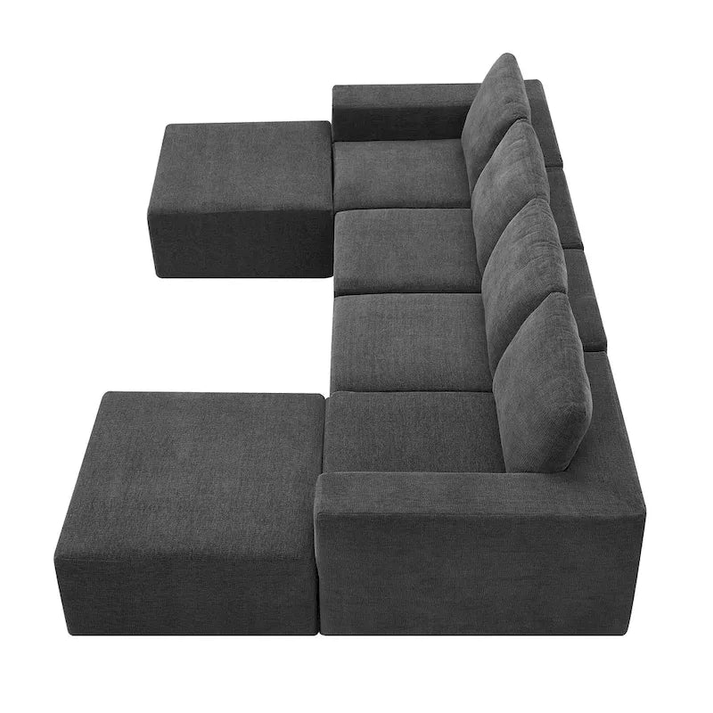 U-Shaped Full Foam Lounge Floor Couch Modular Sectional Sofa