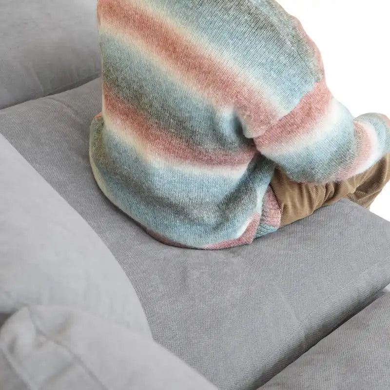 Minimalist Linen Sectional Sofa Cloud Couch, L-Shape Deep Seat Couch with Cushions