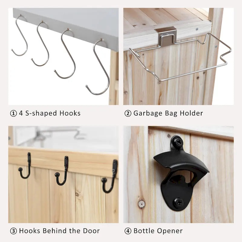 40.5 Outdoor Grill Cart with Stainless Steel Top, Drop Leaf, One Drawer, Towel Rack, Rolling Kitchen Cart with Lockable Wheels