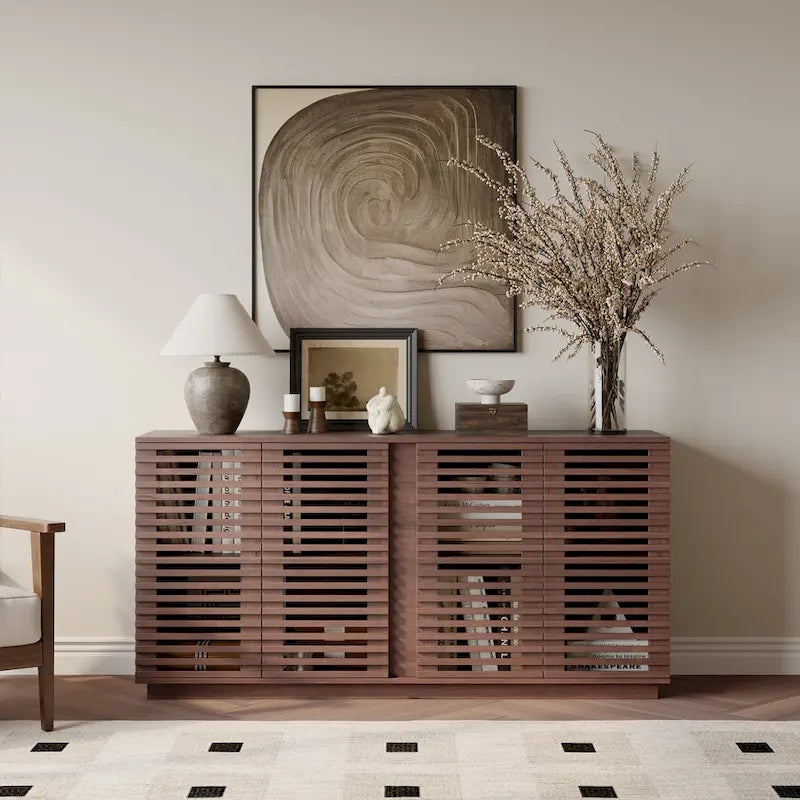 Buffet Sideboard With Solid Wood Doors
