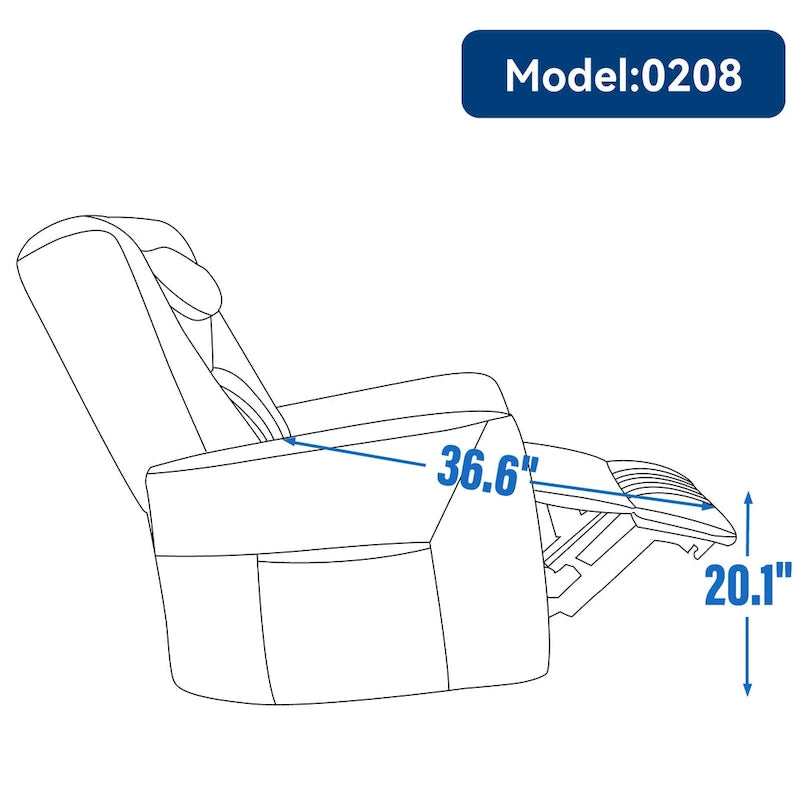 Leatheraire Swivel and Rocker Power Recliner Chair, Modern Single Recliner w/Lumbar & Neck Support Pillow, USB and Type-C Ports