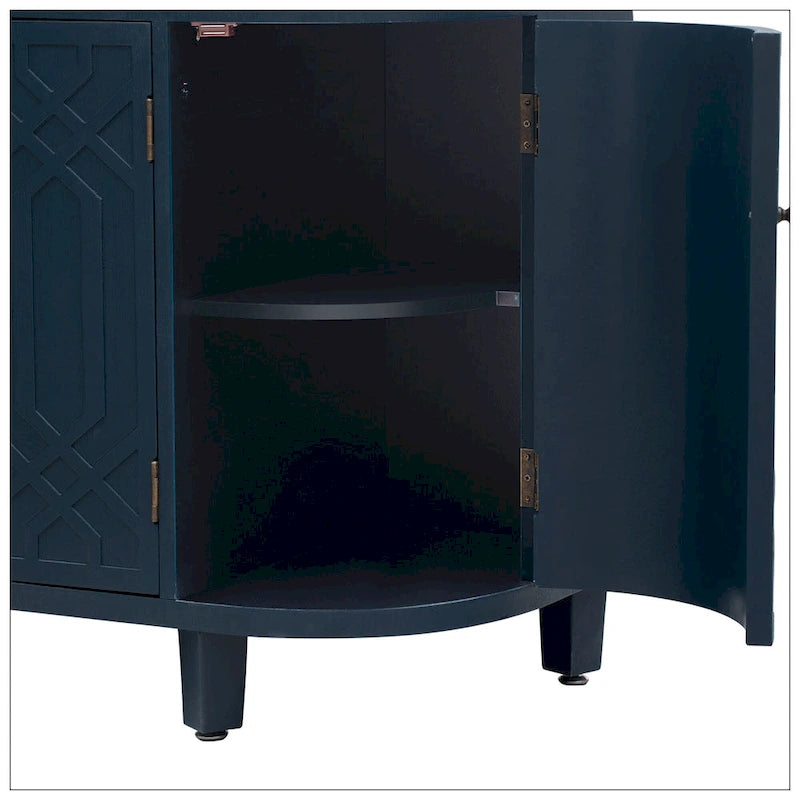 Curved Design Storage Cabinet made of Fraxinus Mandschuric Solid Wood