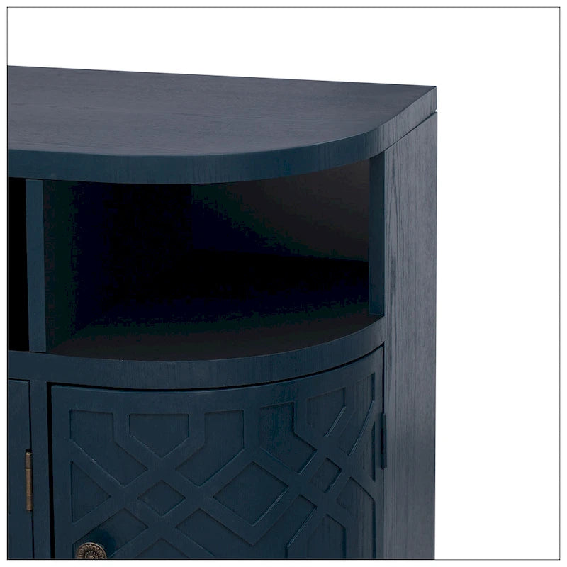 Curved Design Storage Cabinet made of Fraxinus Mandschuric Solid Wood