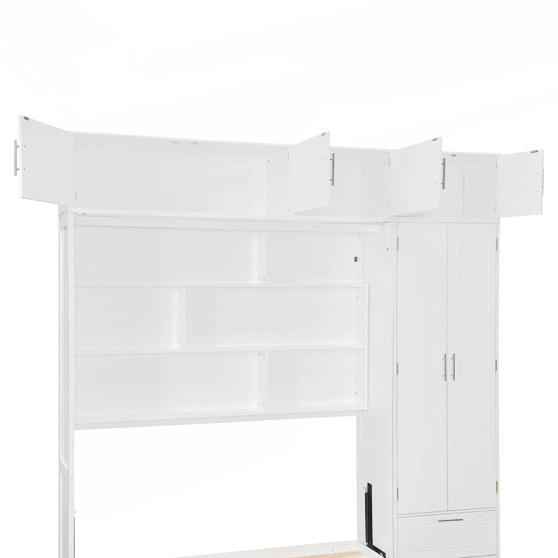 Versatile Queen Size Murphy Bed with Integrated Storage and Foldable Design for Space Optimization