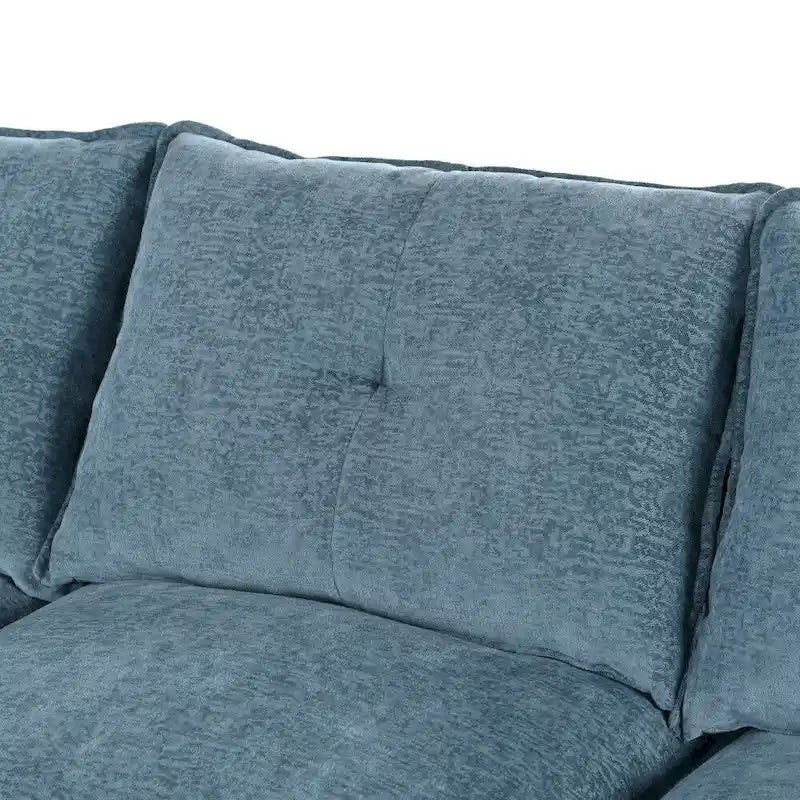Modern Chenille U-shaped Sectional Sofa with Adjustable Armrest Pillows for Living Room