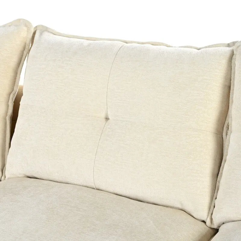 Modern Chenille U-shaped Sectional Sofa with Adjustable Armrest Pillows for Living Room