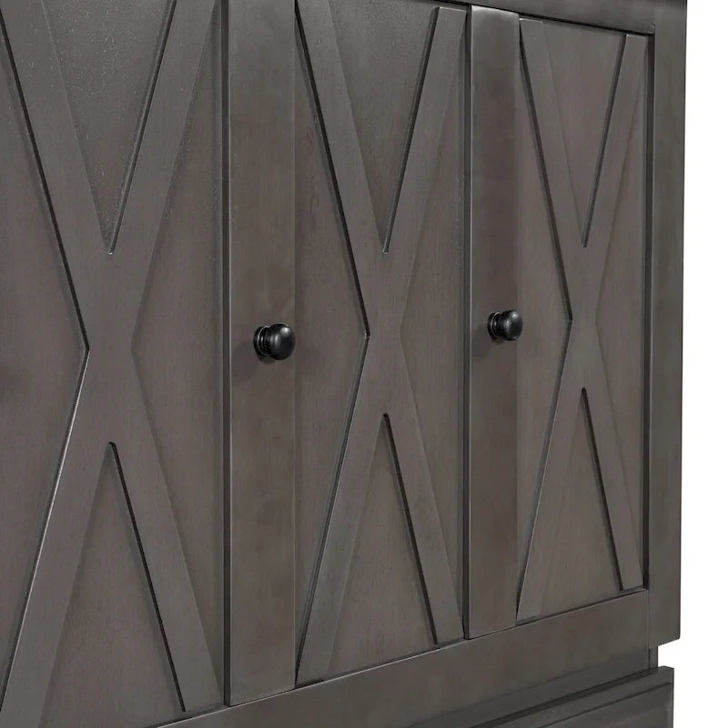 Solid Pine Wood Murphy Bed Chest Cube Cabinet Bed with Charging Station and Large Storage Drawer