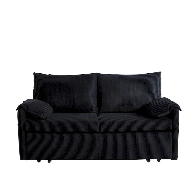 64.5 Loveseat Sofa with Pullout Bed,Corduroy Convertible Sleeper Sofa