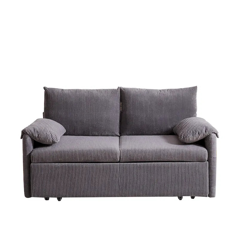 64.5 Loveseat Sofa with Pullout Bed,Corduroy Convertible Sleeper Sofa