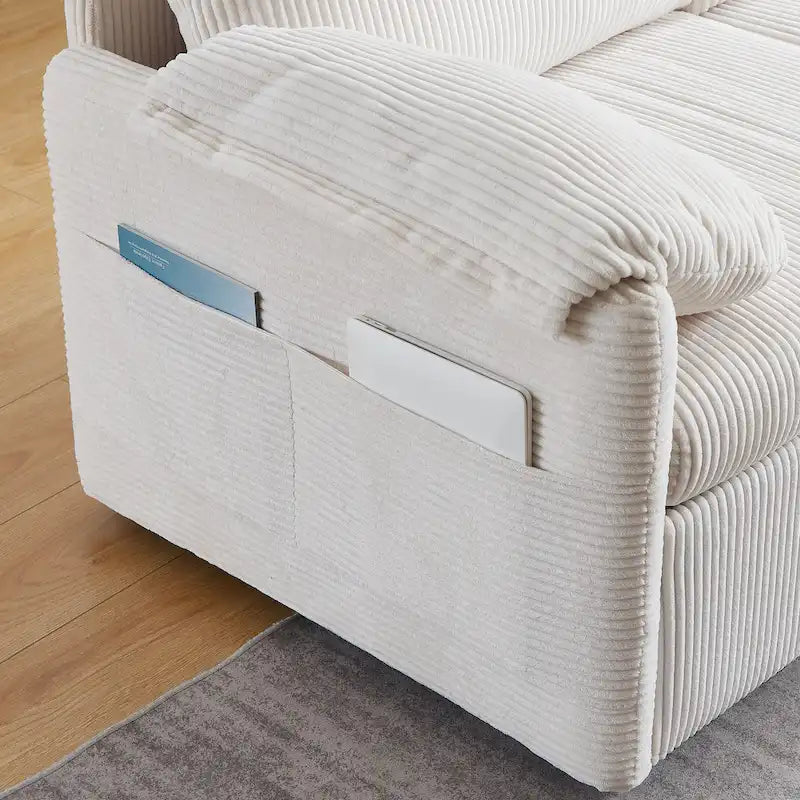 64.5 Loveseat Sofa with Pullout Bed,Corduroy Convertible Sleeper Sofa