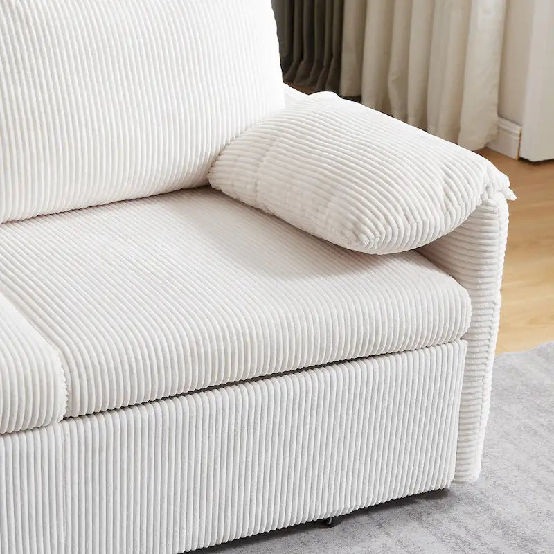 64.5 Loveseat Sofa with Pullout Bed,Corduroy Convertible Sleeper Sofa