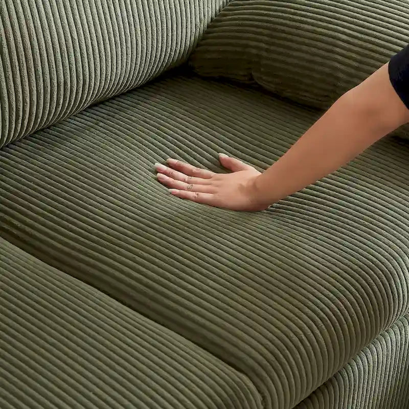 64.5 Loveseat Sofa with Pullout Bed,Corduroy Convertible Sleeper Sofa