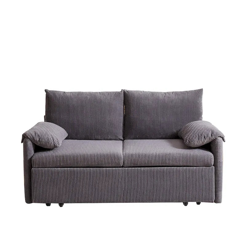 64.5 Loveseat Sofa with Pullout Bed,Corduroy Convertible Sleeper Sofa