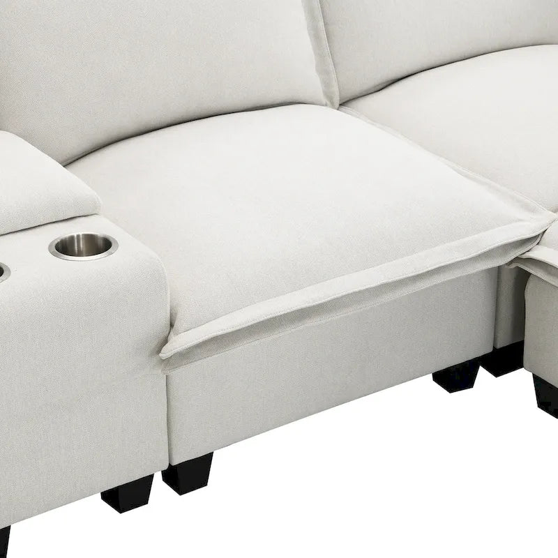 109 Chenille Modular Sectional Sofa with USB Console