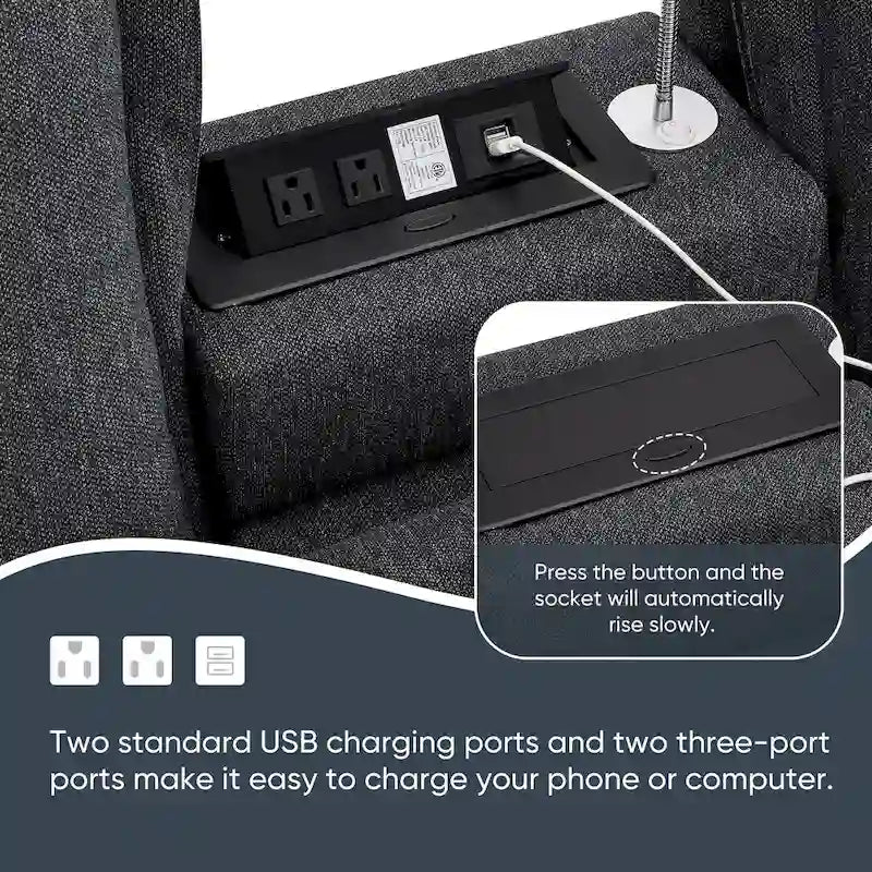 109 Chenille Modular Sectional Sofa with USB Console