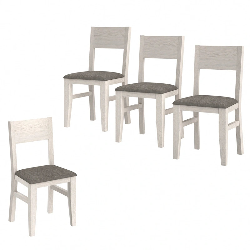 Solid Wood Dining Chairs Set of 2/4/6, Farmhouse Fabric Chairs with Back, Oval Side Chairs for Kitchen