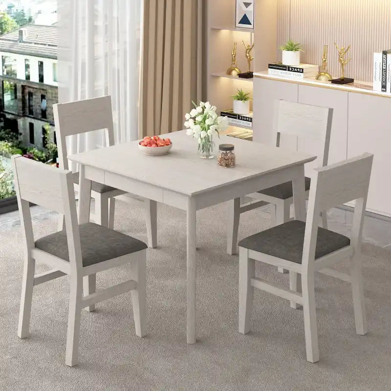 Solid Wood Dining Chairs Set of 2/4/6, Farmhouse Fabric Chairs with Back, Oval Side Chairs for Kitchen