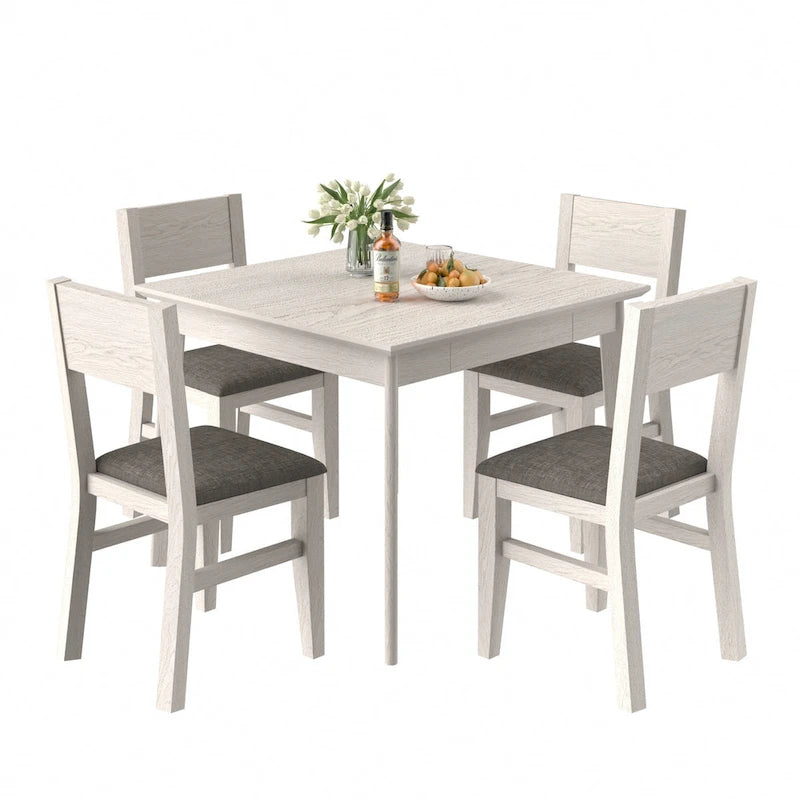 Solid Wood Dining Chairs Set of 2/4/6, Farmhouse Fabric Chairs with Back, Oval Side Chairs for Kitchen