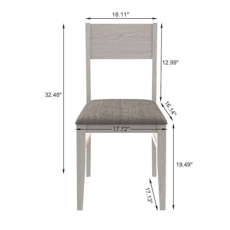 Solid Wood Dining Chairs Set of 2/4/6, Farmhouse Fabric Chairs with Back, Oval Side Chairs for Kitchen