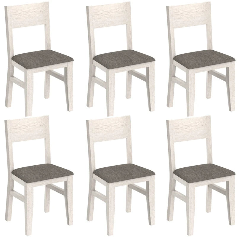 Solid Wood Dining Chairs Set of 2/4/6, Farmhouse Fabric Chairs with Back, Oval Side Chairs for Kitchen
