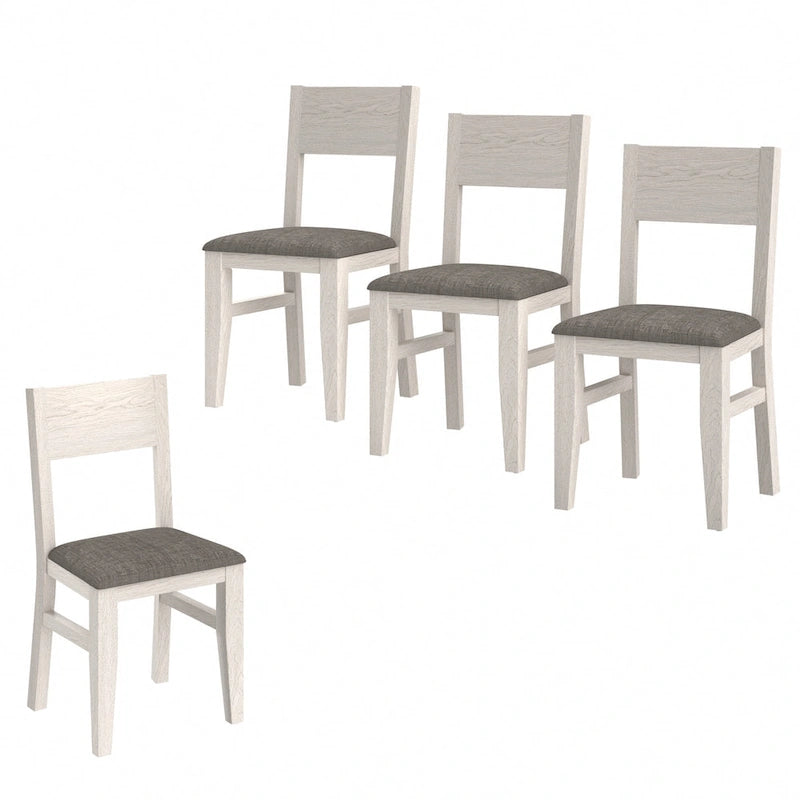 Solid Wood Dining Chairs Set of 2/4/6, Farmhouse Fabric Chairs with Back, Oval Side Chairs for Kitchen