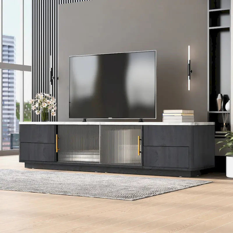 62.9 TV Stand with 4 Drawers and Large Storage Cabinet for TVs Up to 70