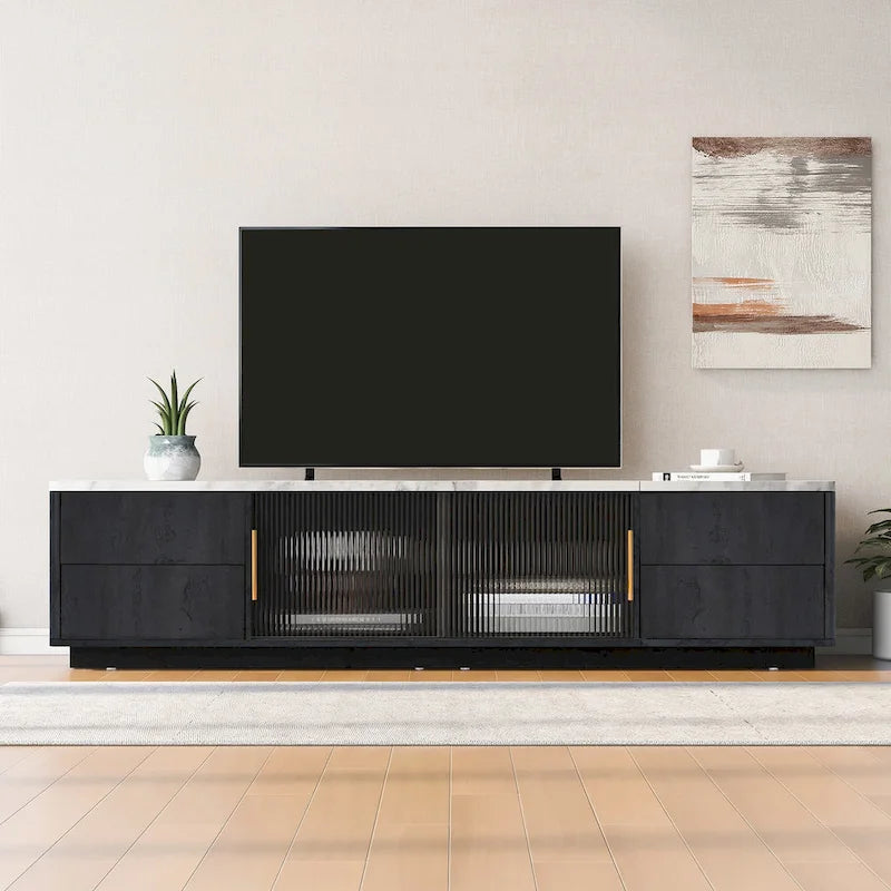 62.9 TV Stand with 4 Drawers and Large Storage Cabinet for TVs Up to 70