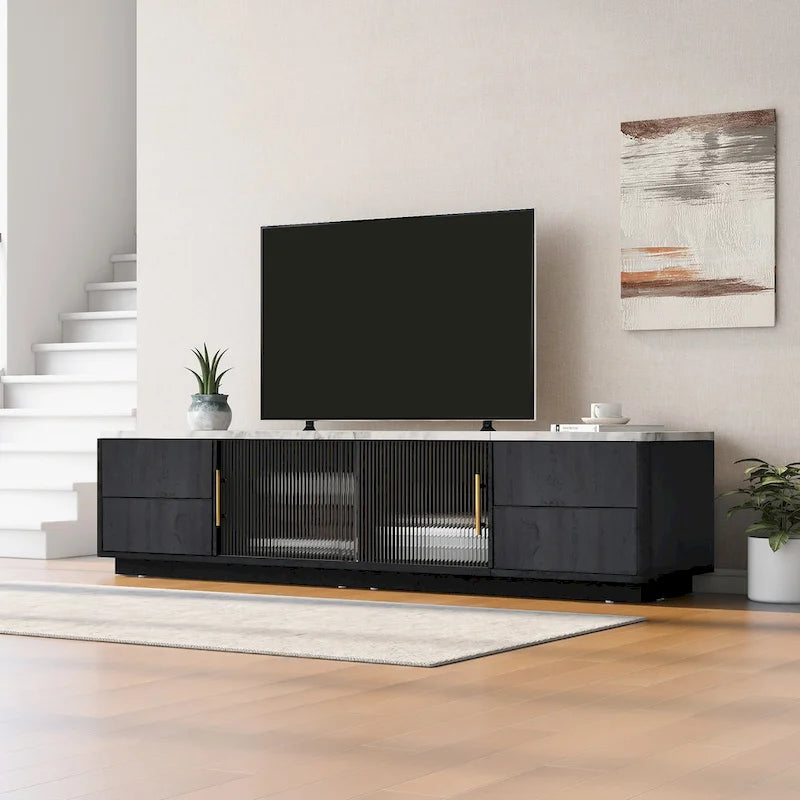 62.9 TV Stand with 4 Drawers and Large Storage Cabinet for TVs Up to 70