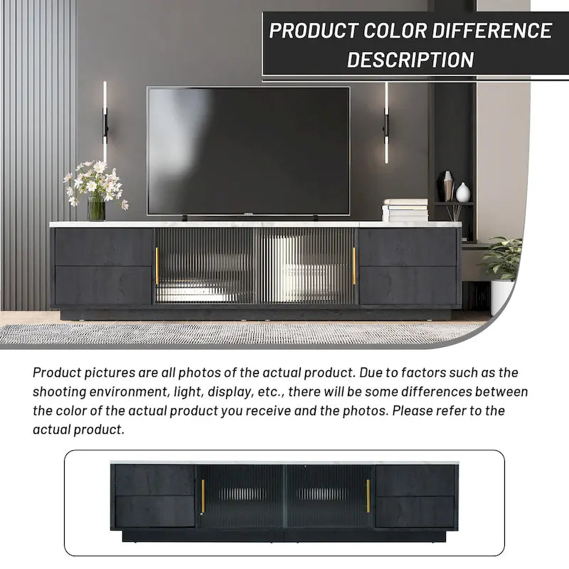 62.9 TV Stand with 4 Drawers and Large Storage Cabinet for TVs Up to 70