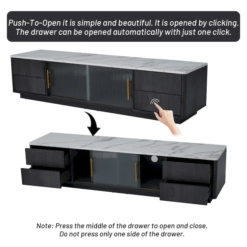 62.9 TV Stand with 4 Drawers and Large Storage Cabinet for TVs Up to 70