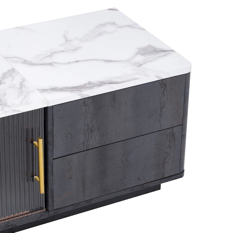 62.9 TV Stand with 4 Drawers and Large Storage Cabinet for TVs Up to 70