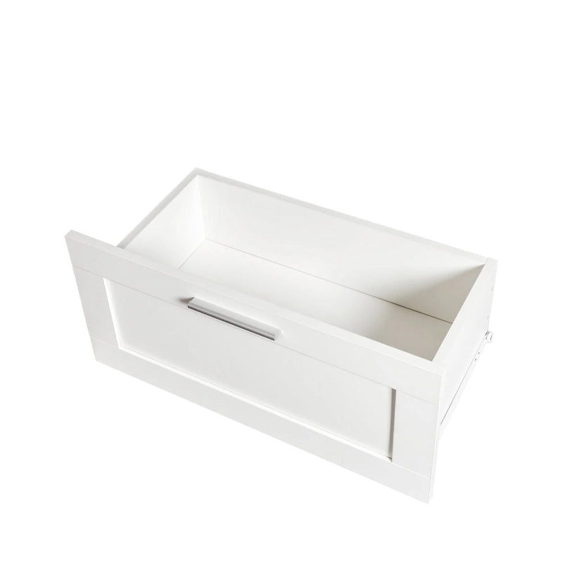 White 70 TV Stand with Open Storage & Drawers for Living Room