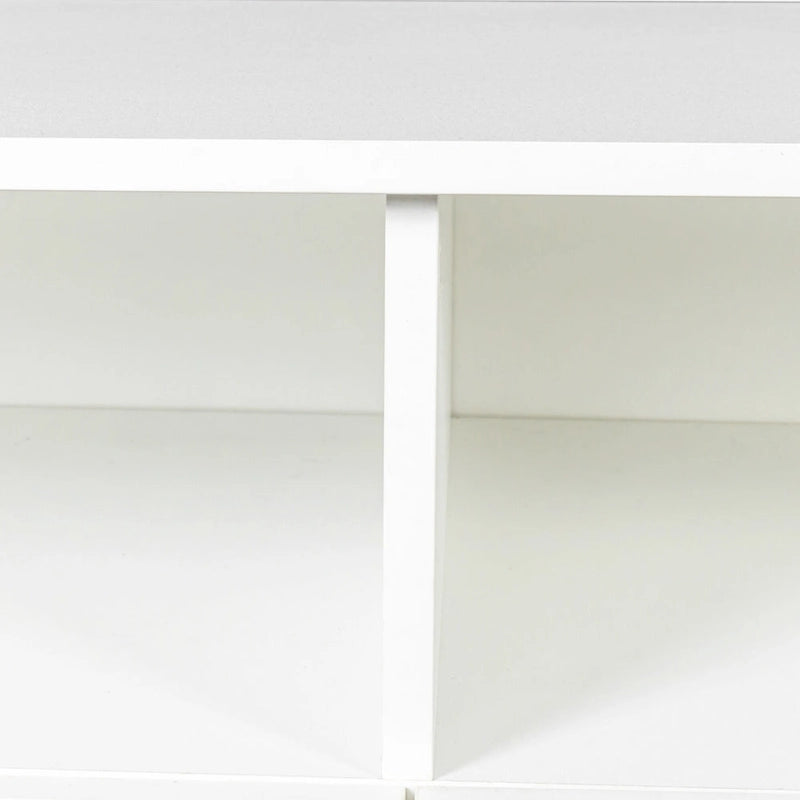 White 70 TV Stand with Open Storage & Drawers for Living Room