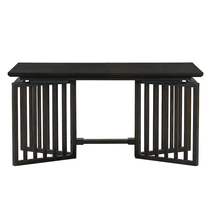 9-Piece Farmhouse Dining Set with Extendable Table & 8 Chairs