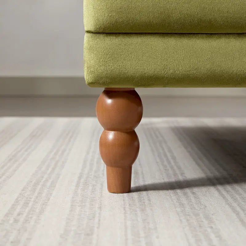 Modern 37.8 Velvet Accent chair with Ergonomic Lumbar Support and Vintage Roman Column Legs
