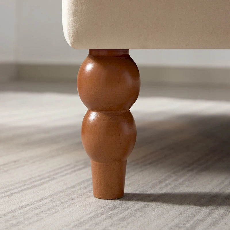 Modern 37.8 Velvet Accent chair with Ergonomic Lumbar Support and Vintage Roman Column Legs