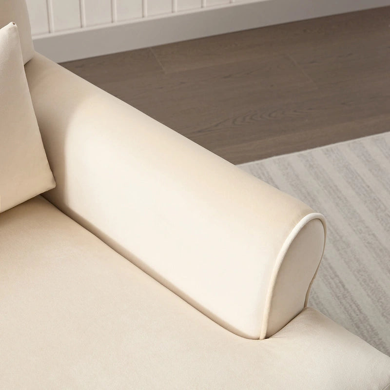 Modern 37.8 Velvet Accent chair with Ergonomic Lumbar Support and Vintage Roman Column Legs