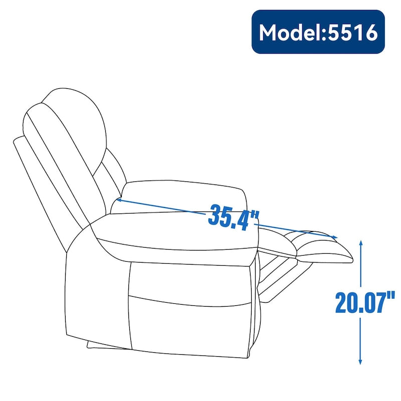 Medium-Sized Electric Power Lift Recliner Chair in Genuine Leather with Dual Motors, 8-Point Massage, Lumbar Heating