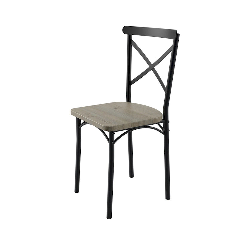 Modern Style 7-Piece Dining Set with Rectangular Table and 6 Cross Back Dining Chairs