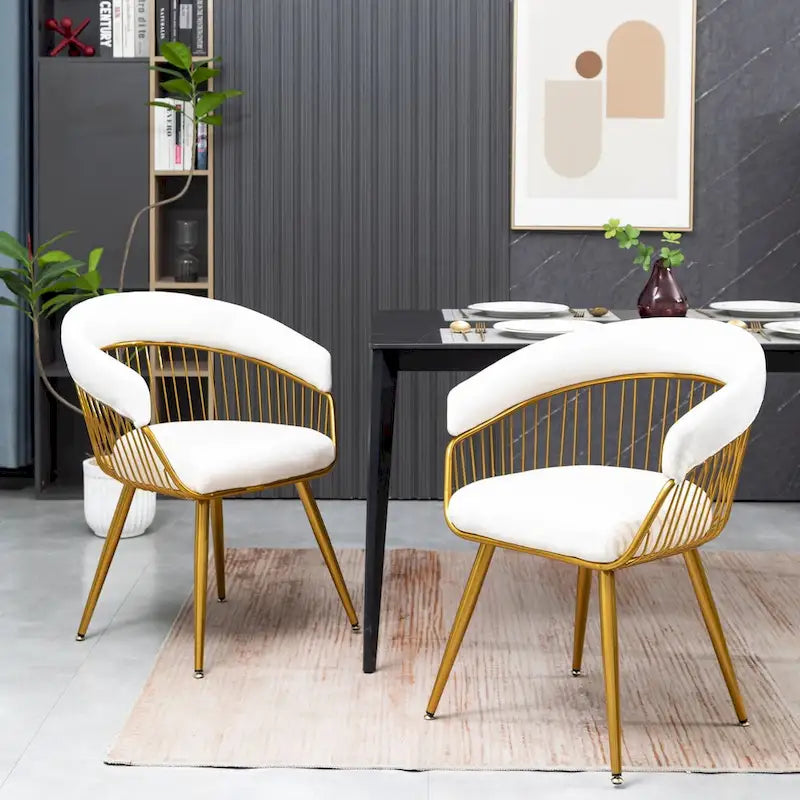 XINMICS Modern Dining Chair, Velvet Back Armchair for Living Room/Study, Set of 2/4/6