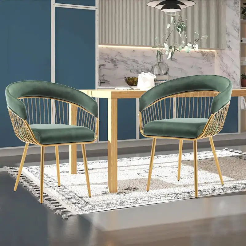 XINMICS Modern Dining Chair, Velvet Back Armchair for Living Room/Study, Set of 2/4/6