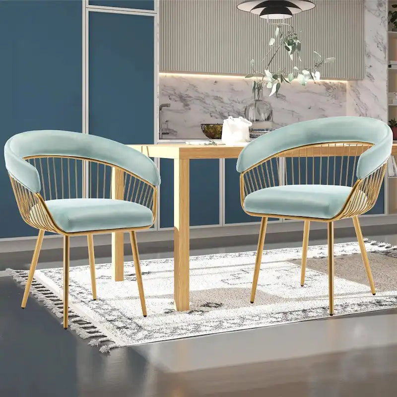 XINMICS Modern Dining Chair, Velvet Back Armchair for Living Room/Study, Set of 2/4/6