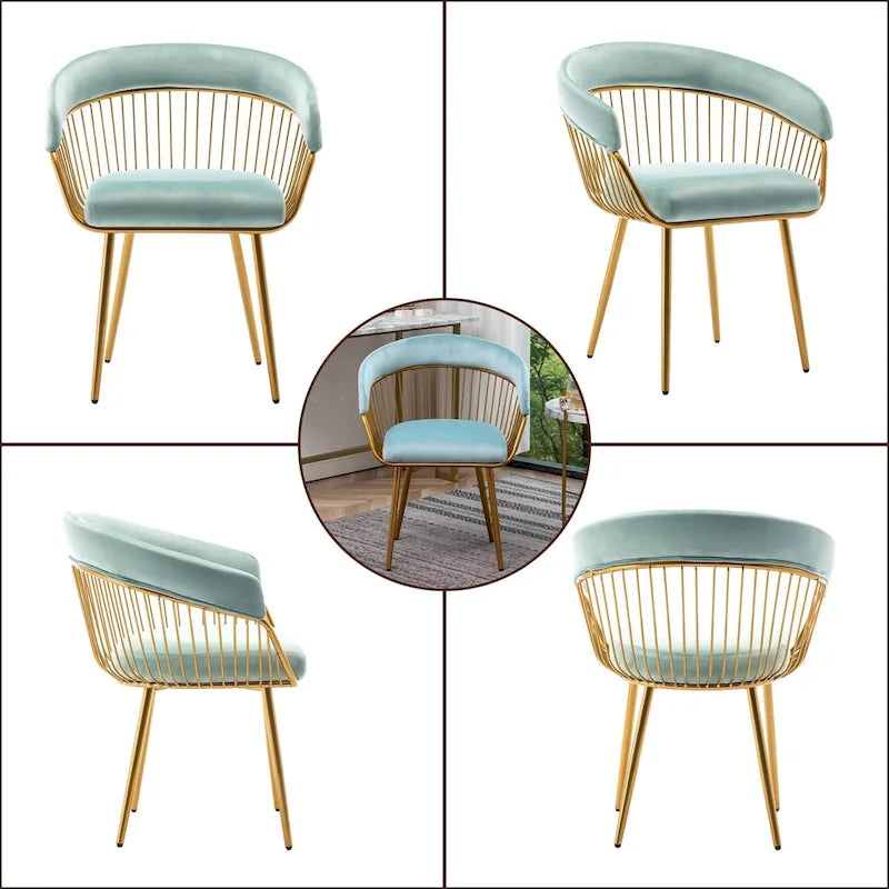 XINMICS Modern Dining Chair, Velvet Back Armchair for Living Room/Study, Set of 2/4/6